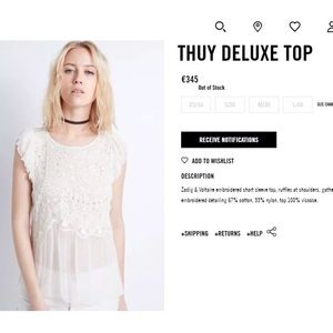 Zadig & Voltaire Thuy Deluxe Top (white/ecru)